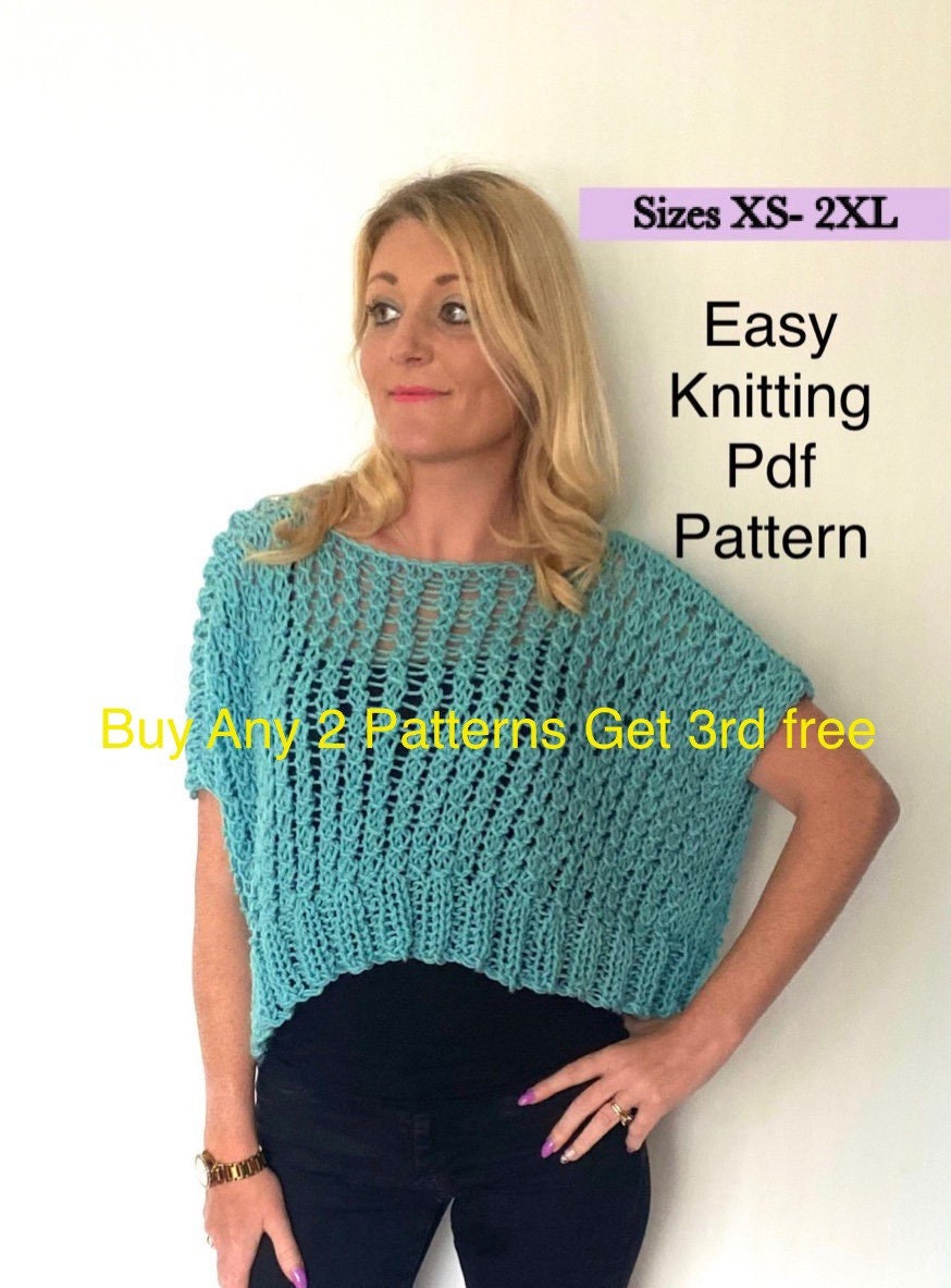 Knitting Pattern Top for Women, Crop Top Pdf Plus Modern