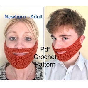 Newborn to Adult Beard Easy Quick Crochet pattern pdf modern, photo prop,lumberjack kids Halloween crochet patterns knit beginner quick diy