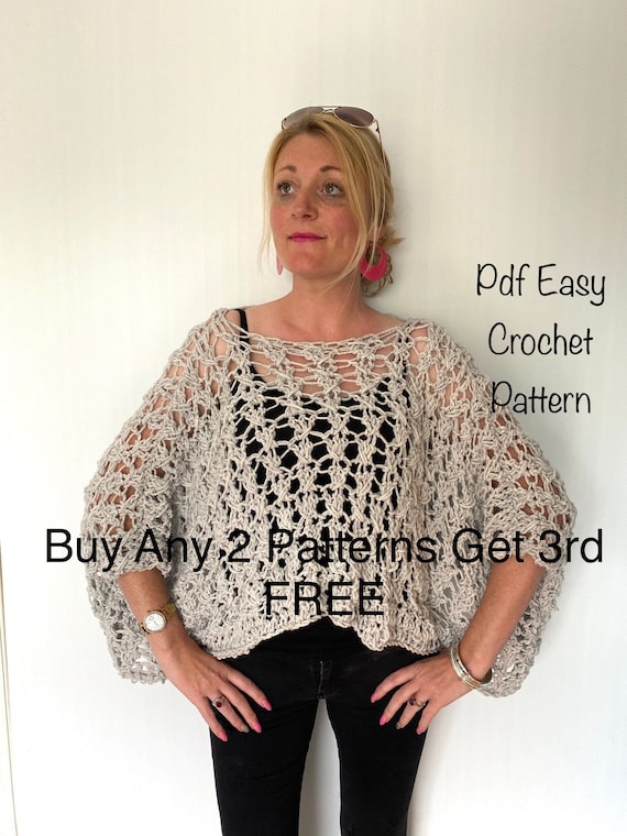 Crochet Pattern for Women, Crop Top Pdf Modern, Wool Lace Sweater Crochet  Pattern Clothes, Easy Beginner Oversized Pattern, Summer Quick -  Canada