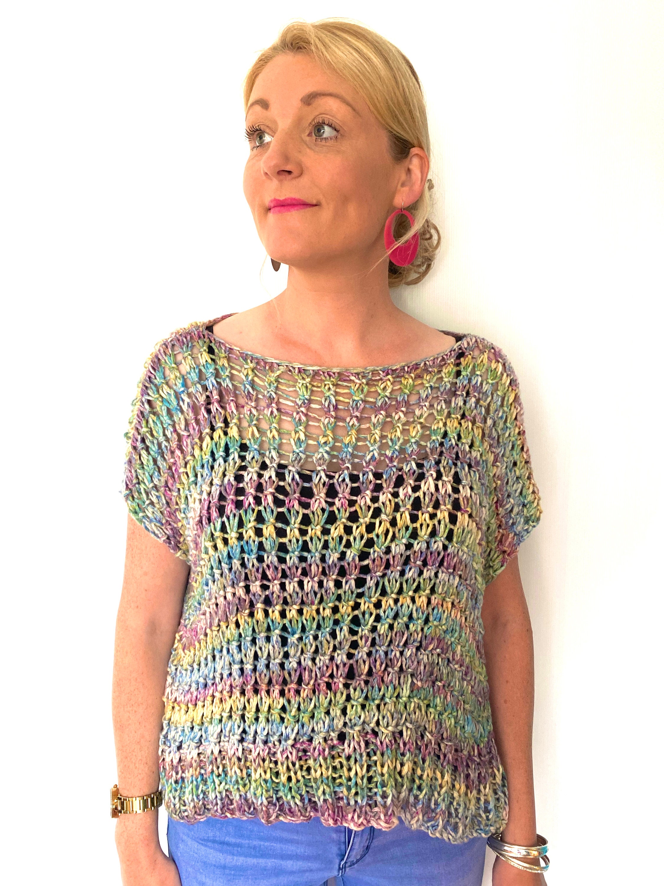 Womens Beginner Knit Pattern Top Pdf Plus Size Modern Lace Etsy Australia