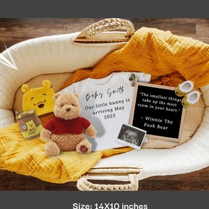 EDITABLE Digital Pregnancy Announcement | Baby Announcement | Digital letter board for Social Media | Bearly Wait | Pregnancy announce