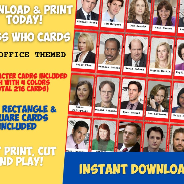 Guess Who? The Office Edition | Instant delivery | Print at home | Guess Who The Office