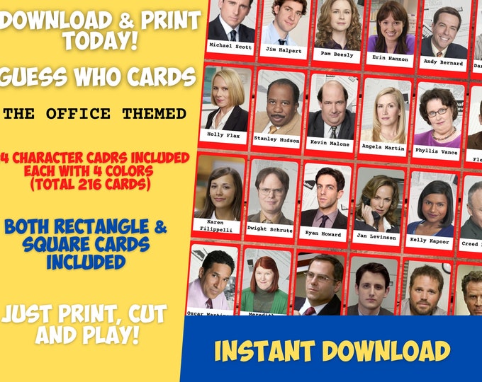 The Office Printable Guess Who SUPER FAN EDITION instant Download - Etsy
