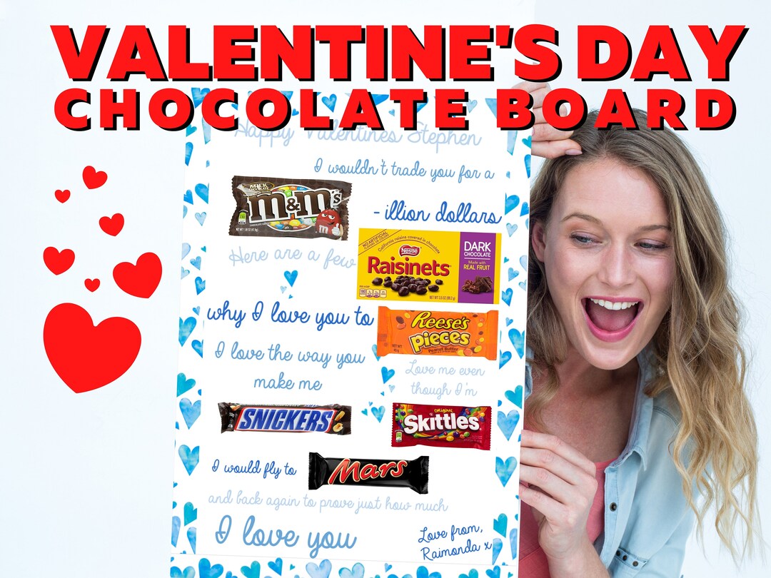 PRINTABLE Valentines Candy Bar Poster Sign Chocolate Board Personalized ...