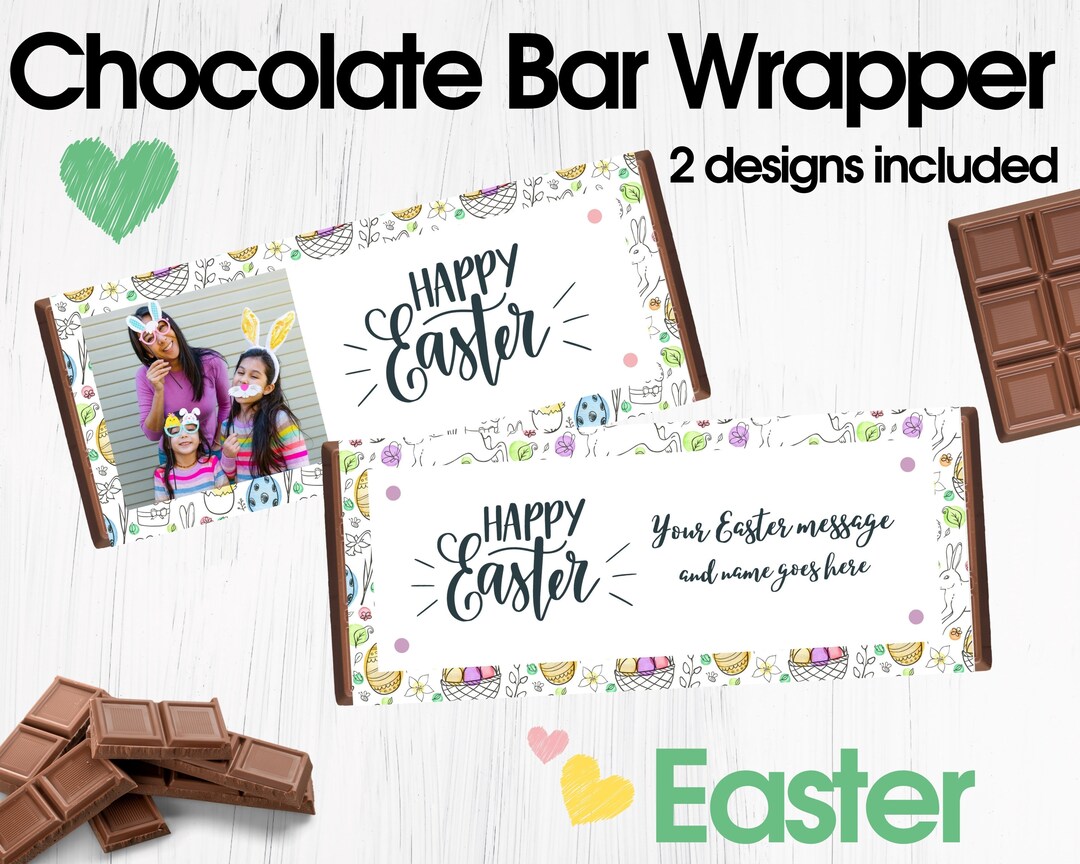PRINTABLE Easter Chocolate Bar Wrapper Template, Hershey Bar Wrapper ...