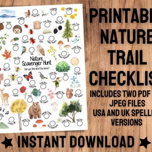 PRINTABLE Scavenger Hunt Nature Scavenger Hunt Nature Walk Activity ...