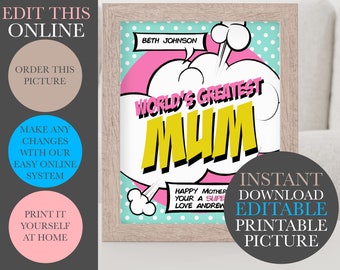 Personalised Mother's Day Gift for Mum / Mother's Day print / Mothers Day gift / Home is where Mum is / birthday gift for her