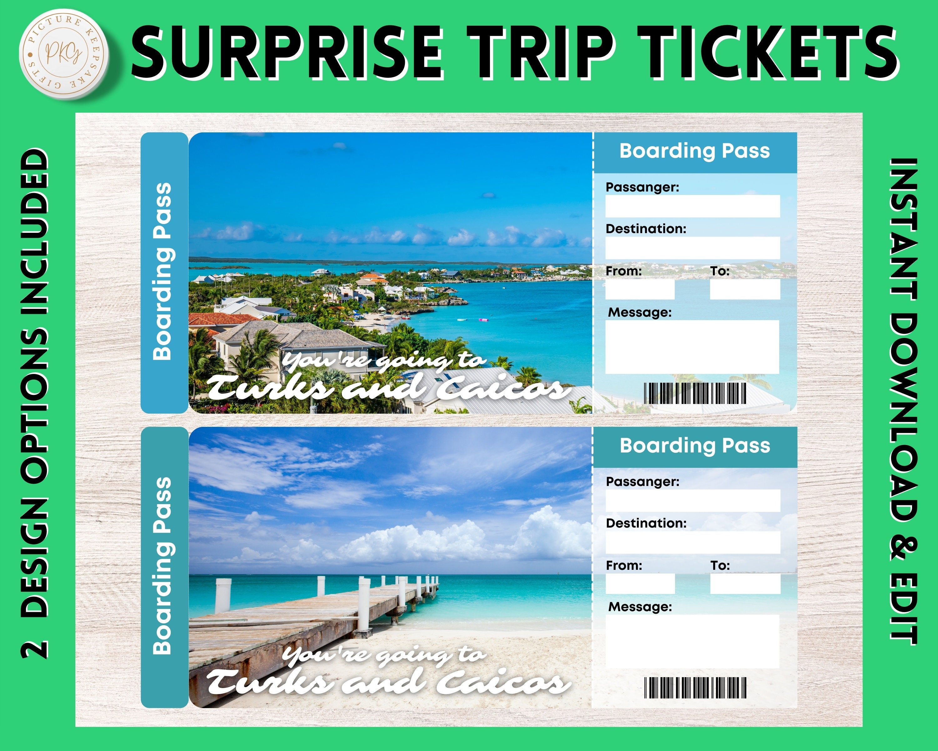 Printable Turks And Caicos Surprise Gift Ticket Printable Turks And Printable Turks And Caicos Surprise Gift Ticket Printable Turks And
