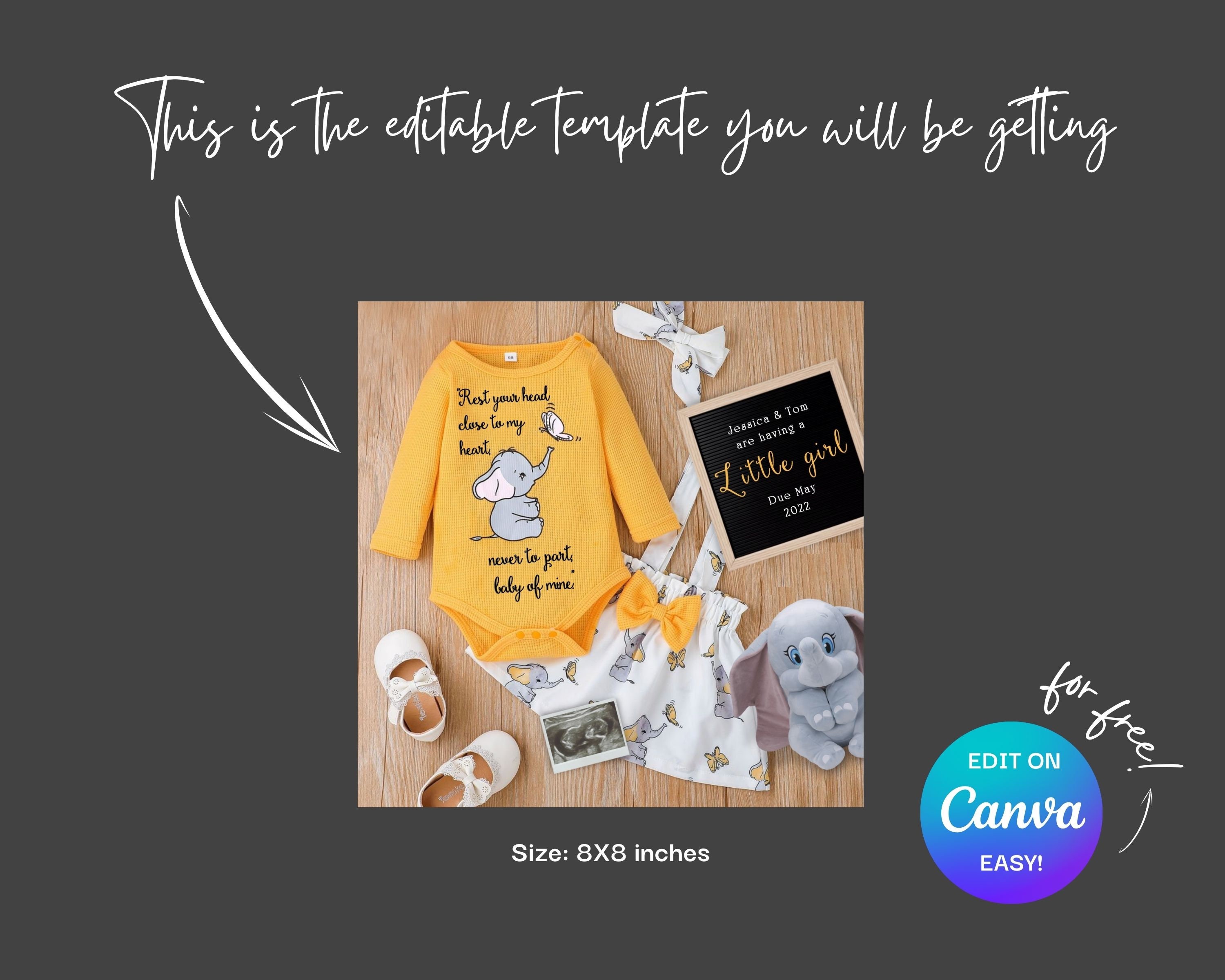 EDITABLE Digital Pregnancy Announcement Baby Announcement Etsy