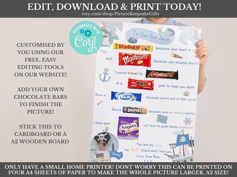 Personalised Birthday Chocolate Message Board Personalised Etsy UK