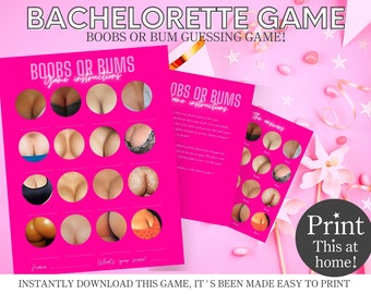 PRINTABLE Bachelorette Party Game Printable| Boobs or Butt Quiz | Boobs or Bum | Bachelorette Party Games | Dirty Bachelorette Quiz | Hen-do