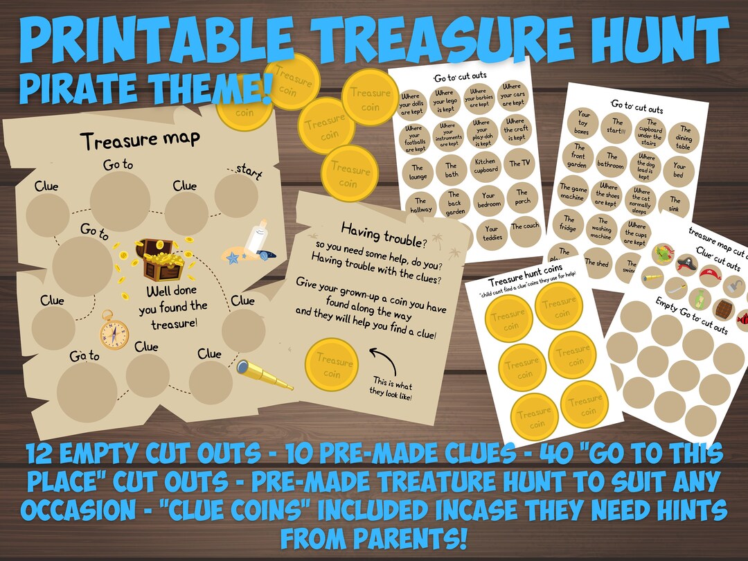 PRINTABLE Pirate Treasure Hunt Clues Scavenger Hunt Clues Birthday PRINTABLE Pirate Treasure Hunt Clues Scavenger Hunt Clues Birthday