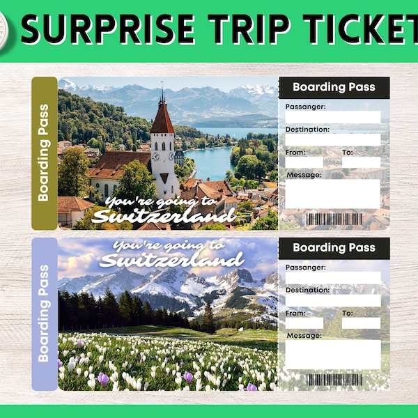 Switzerland Boarding Pass Printable - Etsy
