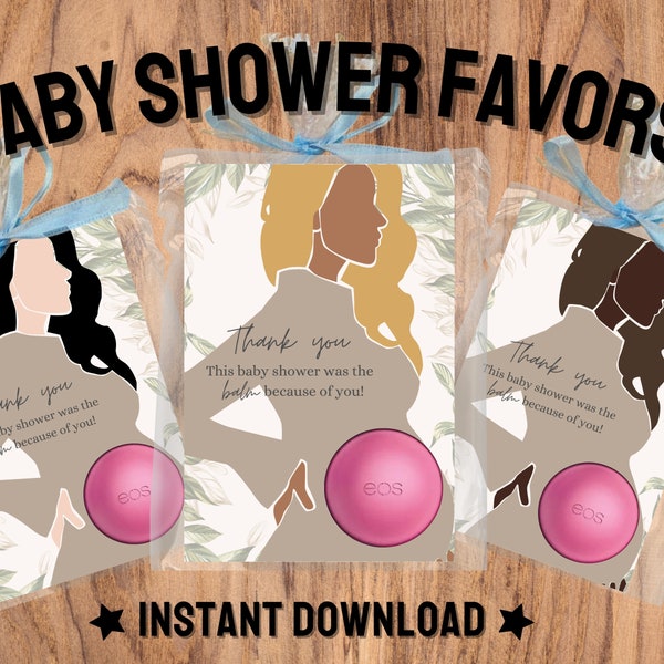 EOS Baby Shower Favors | Personalized Thank you favors | Tea Party Favors Printable Tags | EOS lip balm