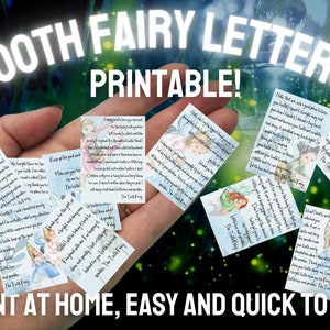 Personalize Mini Tooth Fairy Letter & Certificate, printable toothfairy, letter from tooth fairy, diy tooth fairy note, tooth-fairy