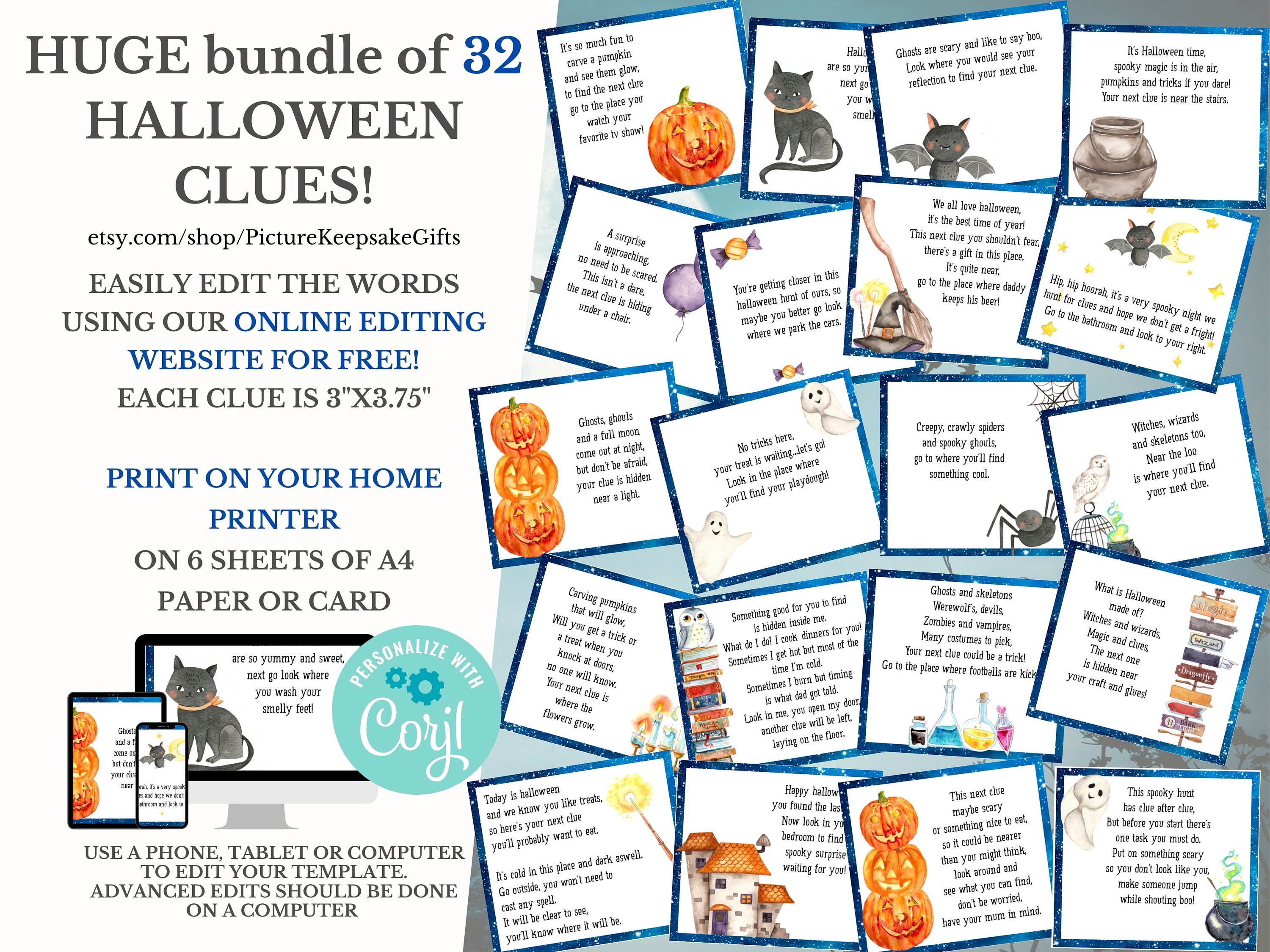 Halloween Treasure Hunt Clues - Halloween Scavenger Hunt Clues - Hall…