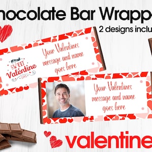 PRINTABLE Valentines Chocolate Bar Wrapper Template, Hershey Bar ...