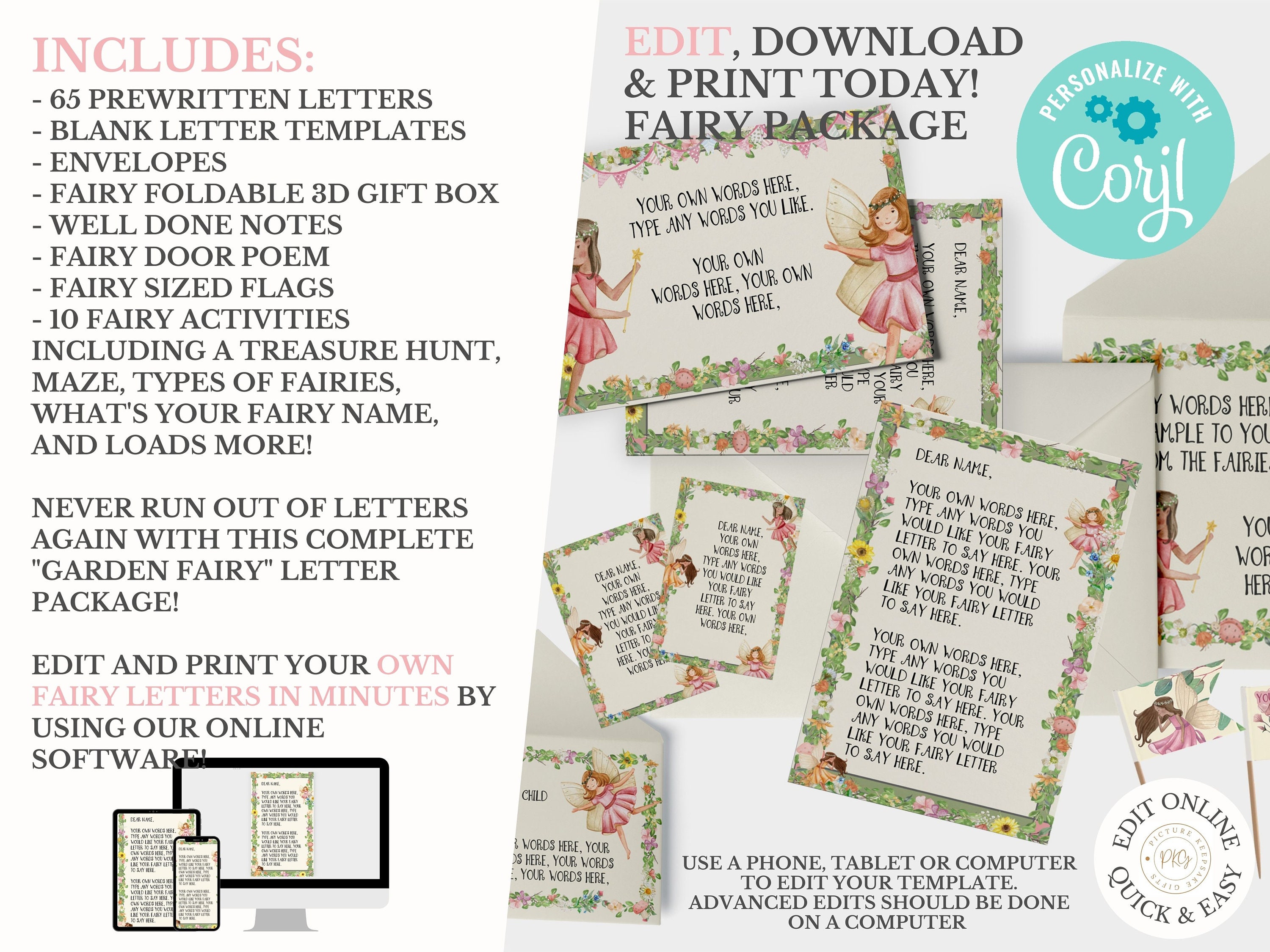 Fairy Letters from a fairy INSTANT EDITABLE. Fairyland Etsy