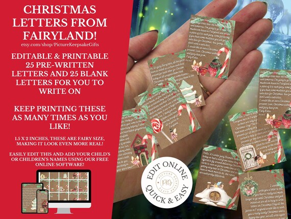 EDITABLE Christmas Fairy Letter for Kids Perzonalise for - Etsy