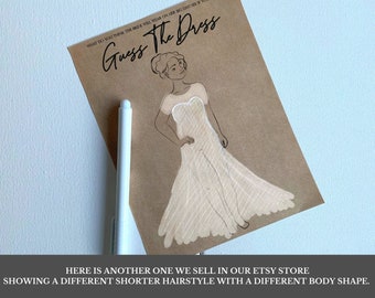 Guess the Dress Printable Bridal Shower Games . Bridal Shower Games . Unique Bridal Shower Game . Wedding Shower Game . Instant Download