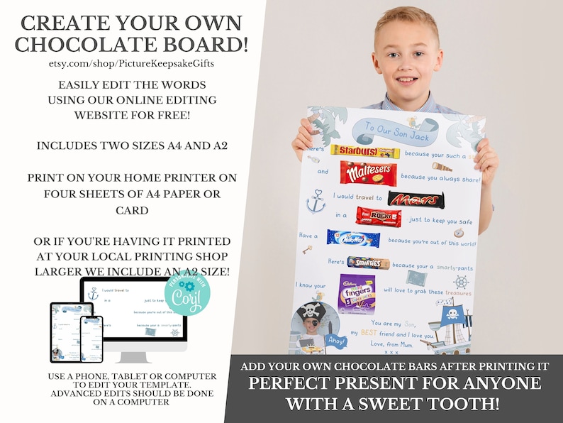 Personalised Birthday Chocolate Message Board Personalised Etsy UK