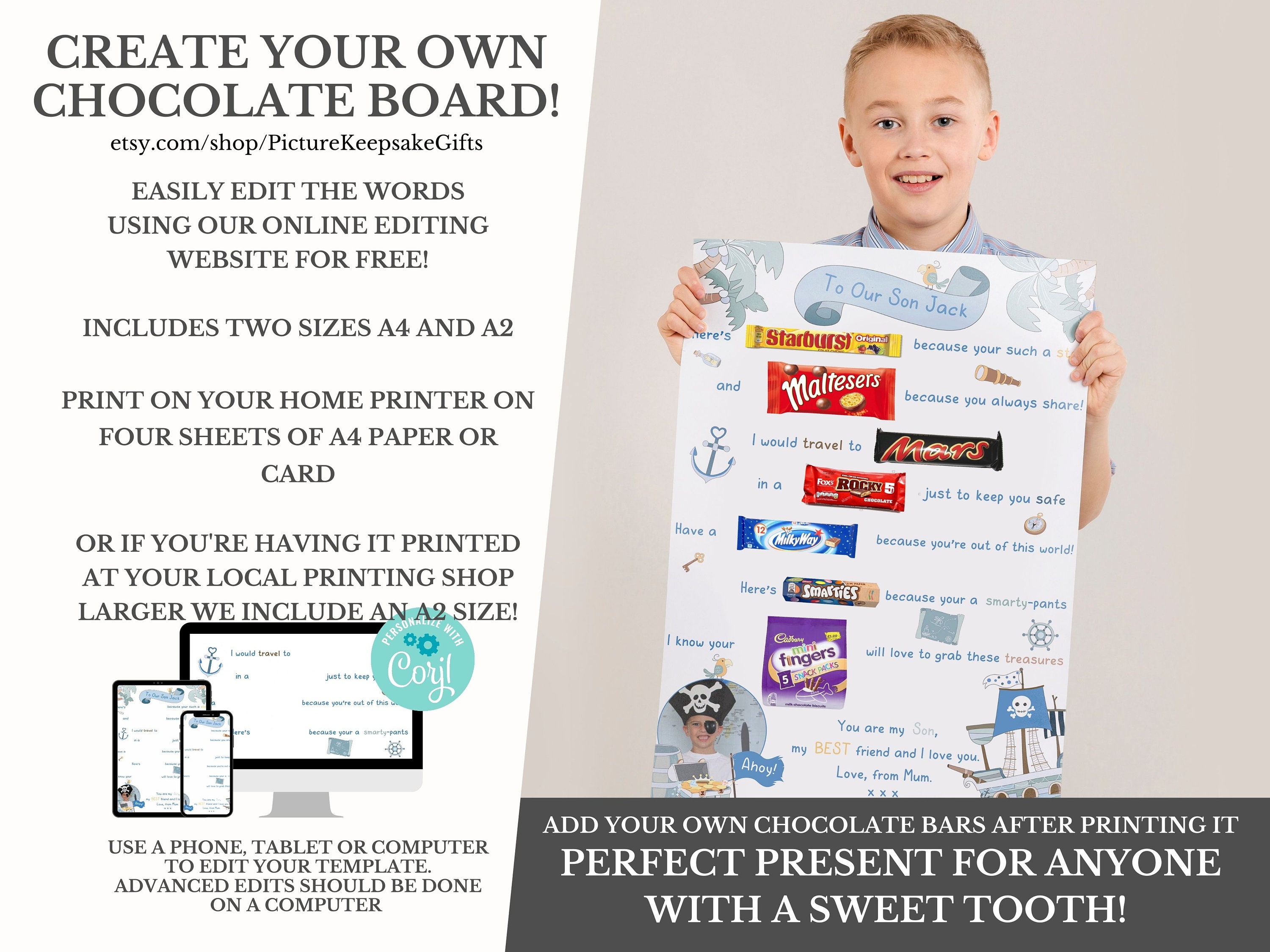 Personalised Birthday Chocolate Message Board Personalised Etsy UK