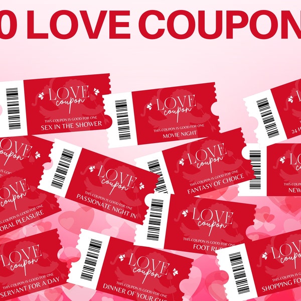 Bearbeitbare personalisierte Liebescoupons | Bearbeitbarer Coupon | Paar Gutscheine | Romantisches Geschenk | Valentinstag Geschenk