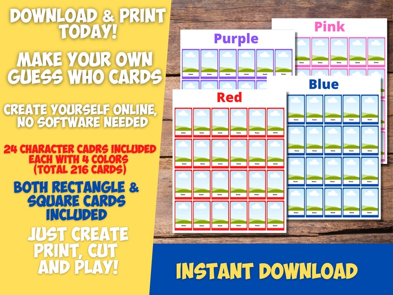 EDITABLE Guess Who Custom Template Insert Cards Custom Etsy EDITABLE Guess Who Custom Template Insert Cards Custom Etsy