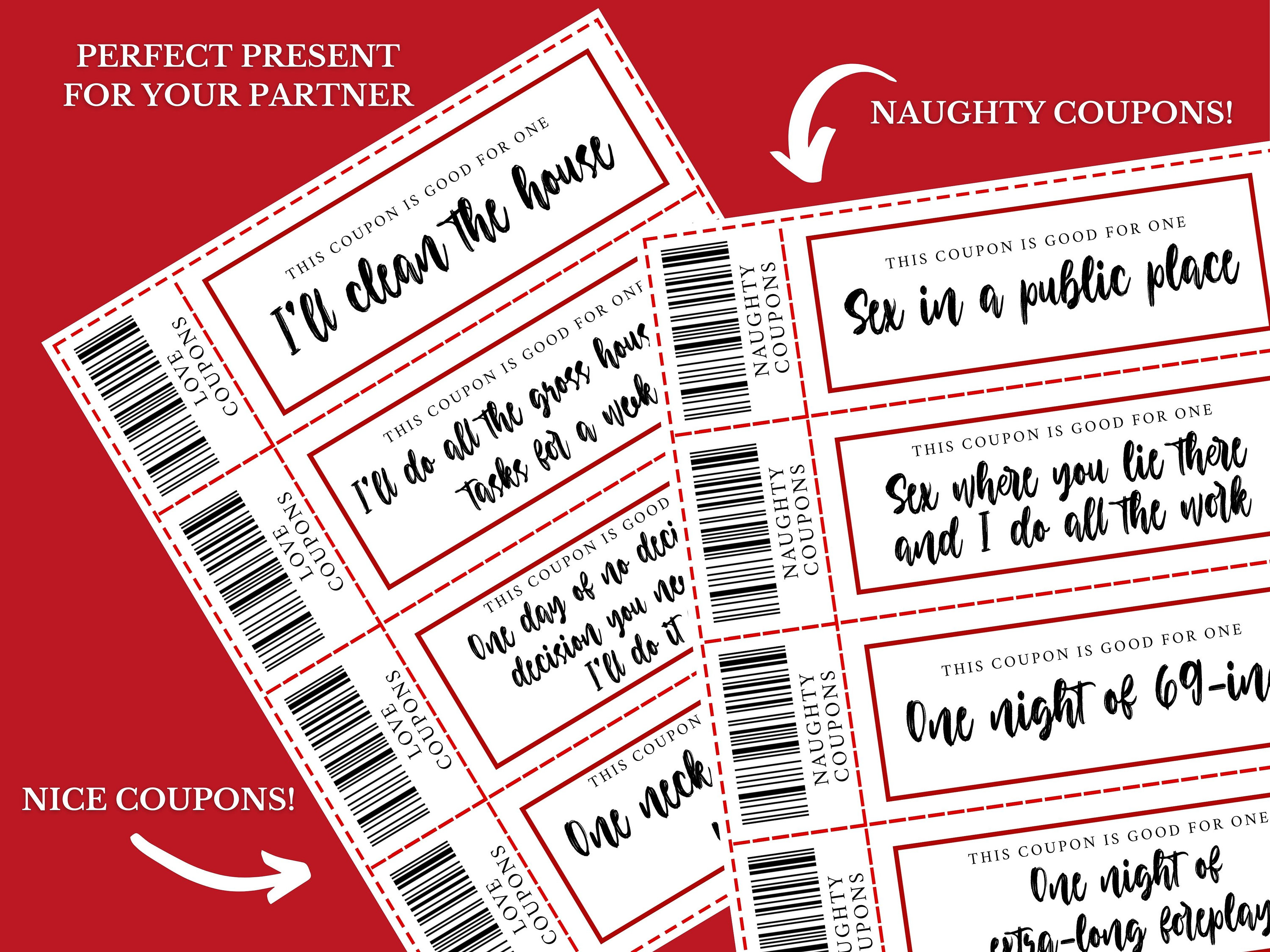 Naughty Sex Coupons Valentines Gift for Him Dirty Love Coupons Etsy