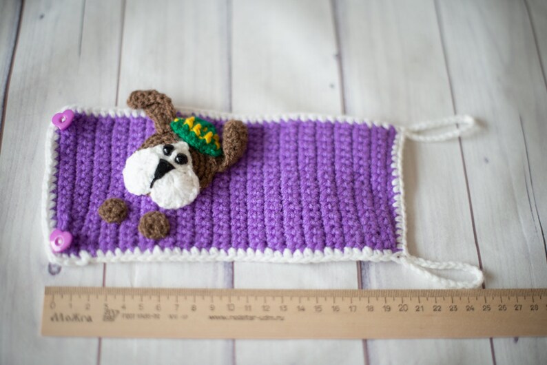 Coffee mug holder knitted yarn Mug cozy crochet dog purple Etsy