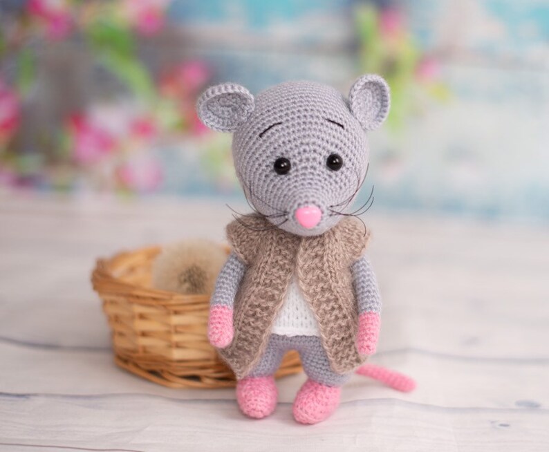 Crochet mouse toy Cute animal plush nursery amigurumi Mouse Etsy