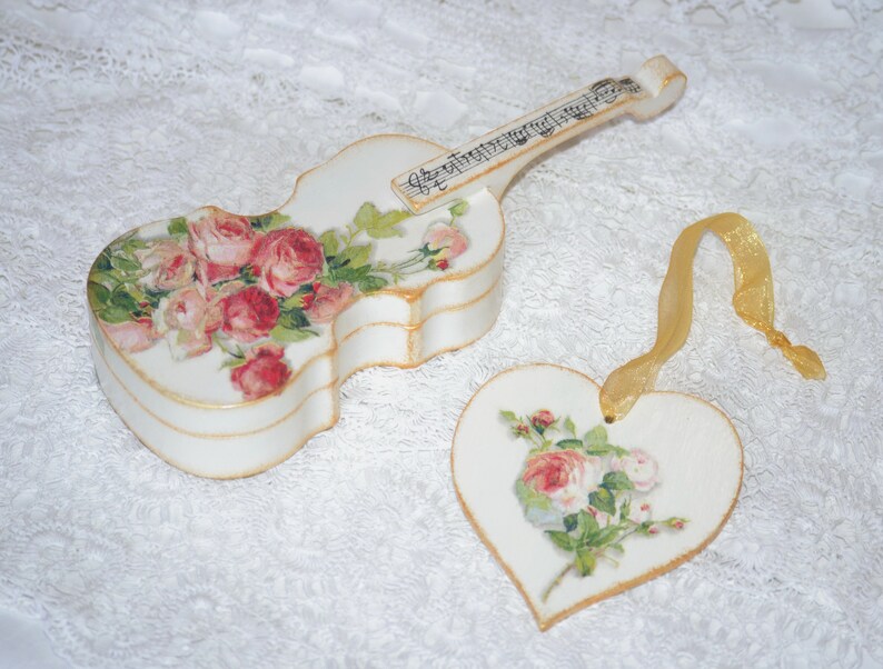 Personalized Wood Violin Jewellery Box Shabby Bedroom Vanity Etsy