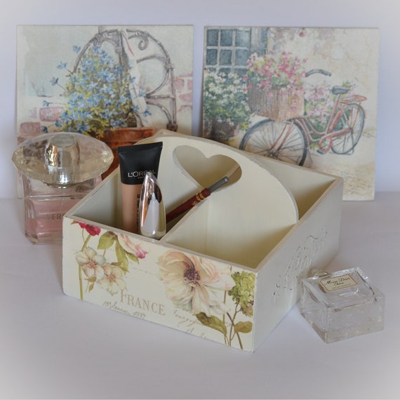 Makeup Storage Shabby Chic Box Desk Organizer For Home Image 0