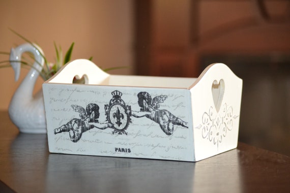Wooden Shabby Chic White Desk Organizer Monochrome Storage Wooden Shabby Chic White Desk Organizer
