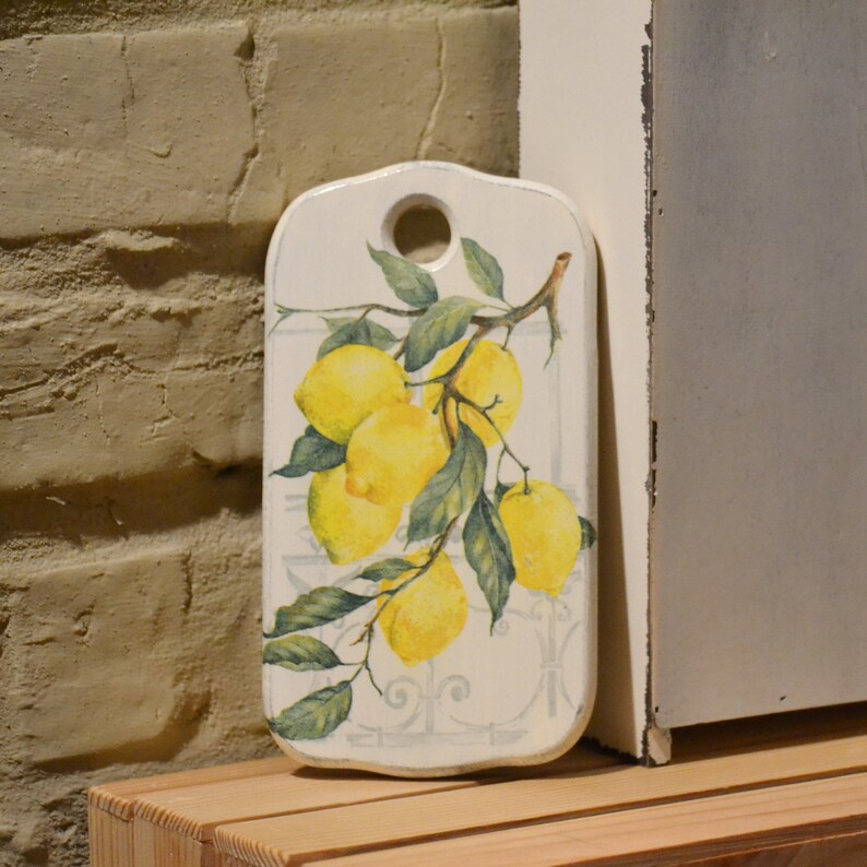 Wooden lemon decor tissue box cover Kleenex Wood kitchen canister Shabby chic yellow cottage Home storage Lavender gift for wife