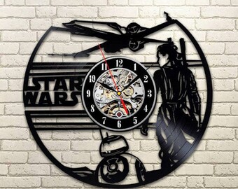 Star Wars Art Darth Vader Vinyl Record Wall Clock Wall Clock Modern Wall Clock Vintage Birthday Gift For Men Luke Skywalker Room Decor