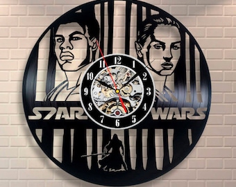 Star Wars Art Leia Organa Wall Clock Modern Clock Vintage Darth Vader Vinyl Record Clock Birthday Gift For Men Luke Skywalker Room Decor