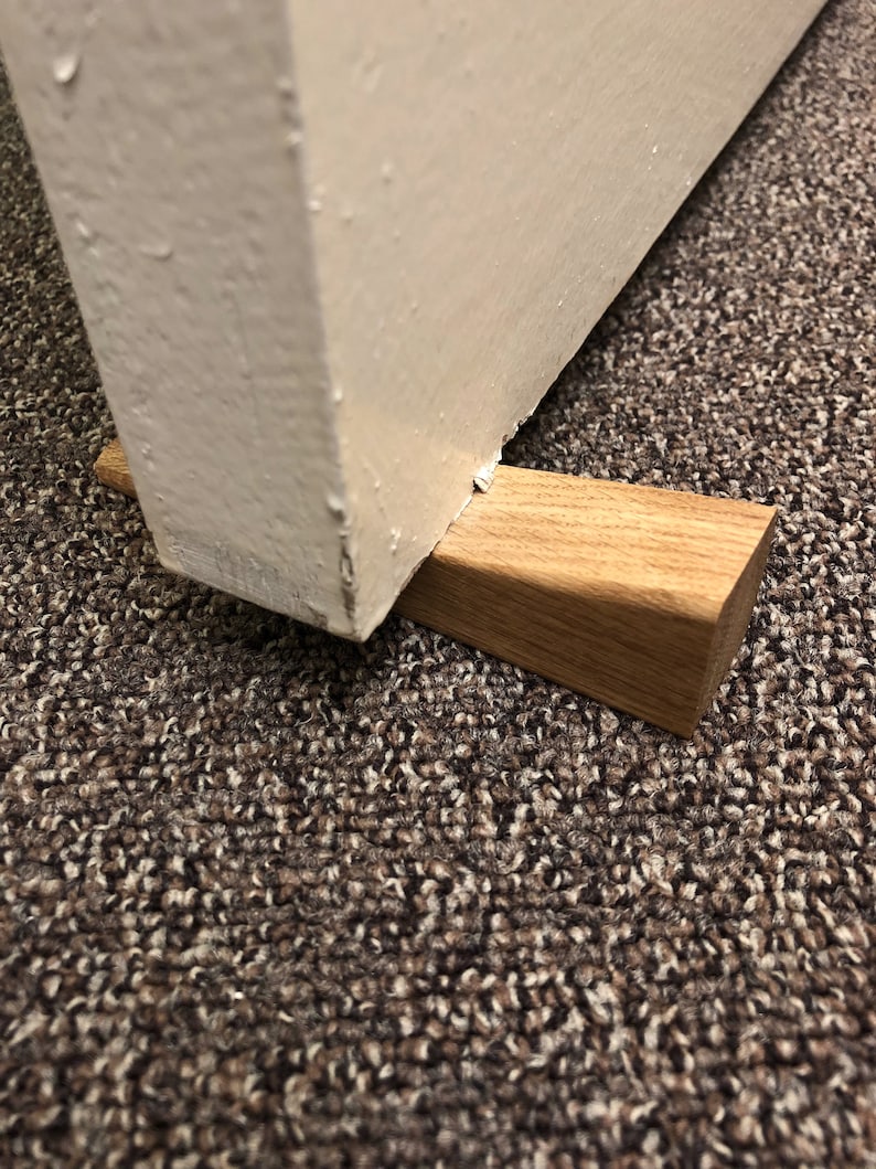 Solid Oak Wooden Door Stop Wedge Block Door Jammer Stopper Etsy