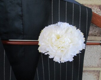 White Carnation Lapel Pin