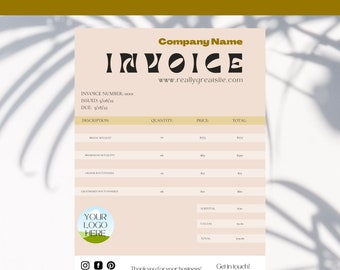 Florist Invoice Canva Template / Business Invoice Template / Florist Business / Retro Template