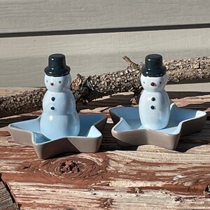 Festive Snowman Trinket Tray - Handcrafted Holiday Decor