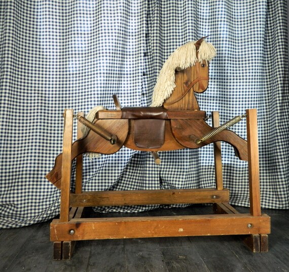 vintage rocking horse wood