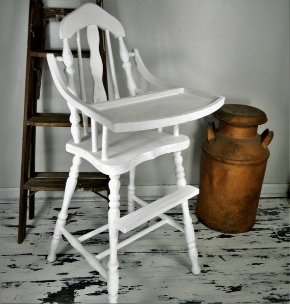 vintage wooden baby high chair