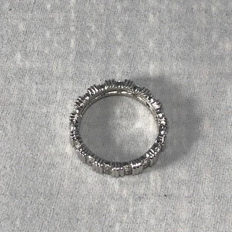 Sterling Silver Eternity Band Wedding Ring with Cubic Zirconia