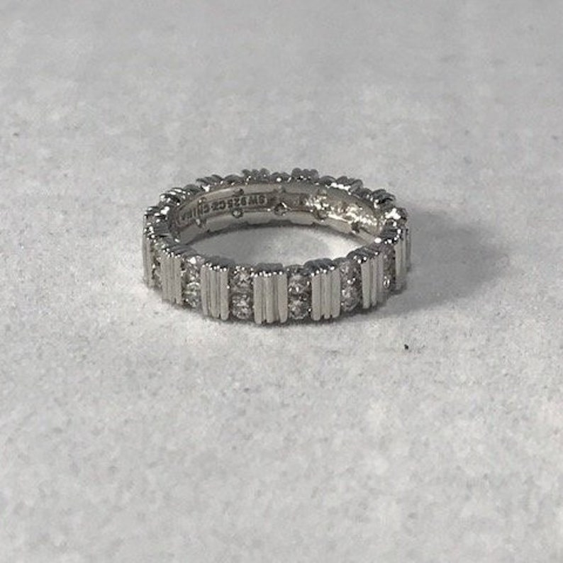 Sterling Silver Eternity Band Wedding Ring with Cubic Zirconia