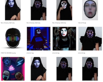 Gezichtsveranderende led-matrix volgelaatsmasker - programmeerbaar oplichtend masker met geanimeerde displays, halloweenkostuum, cosplay, festivalmasker