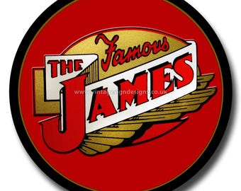 The Famous James Motorrad Metallschild Größe 30 cm Durchmesser