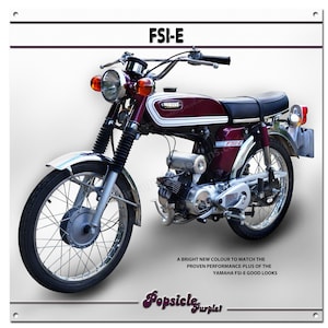 YAMAHA FSIE Popsicle Purple Motorcycle art metal sign size 12&quot;x12&quot;