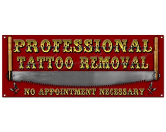 Metallschild Tattoo Studio - Professional Tattoo Entfernung