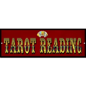 Tarot reading metal sign.Dimensions 12&quot; x 4&quot; Clairvoyant sign,Crystal ball gazer sign.